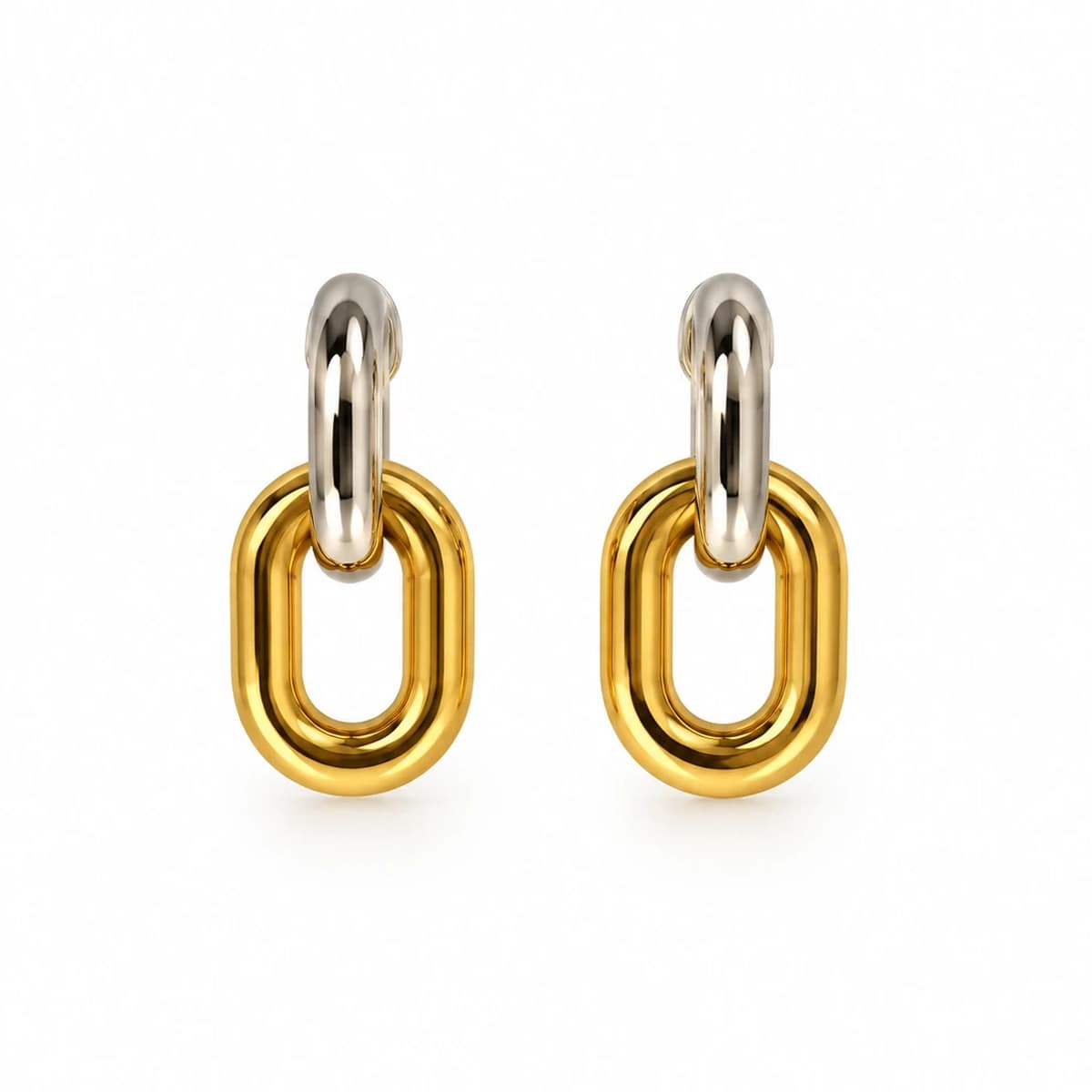 Baroque Link — 316L stainless steel — PVD gold plated and bare polished steel