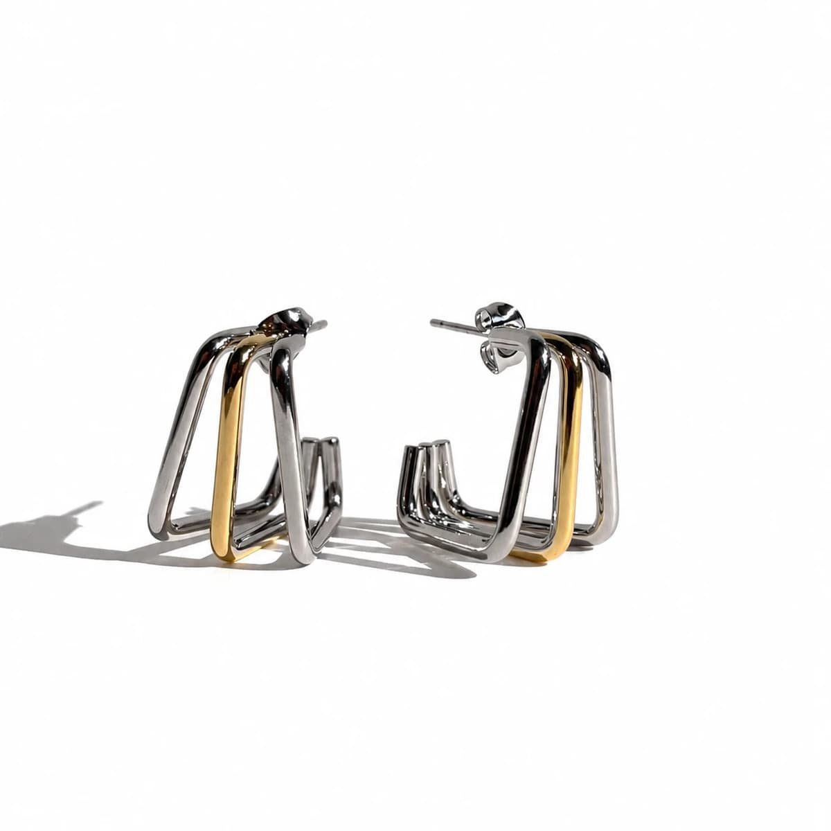 Gala Studs — 316L stainless steel — PVD gold plated and bare polished steel