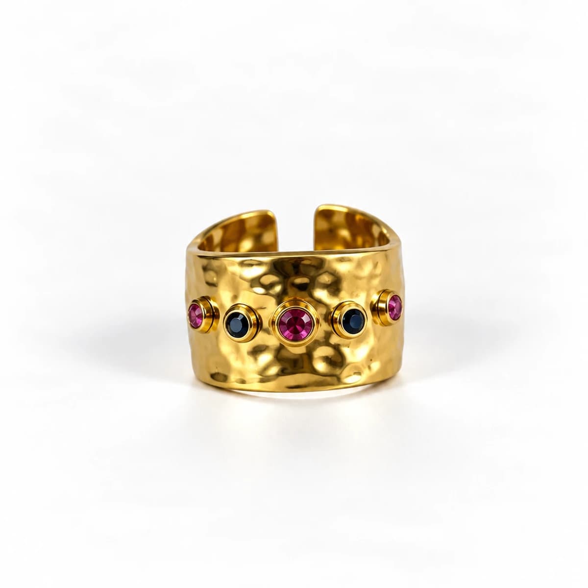 Hammered Band — 316L stainless steel, PVD gold plated